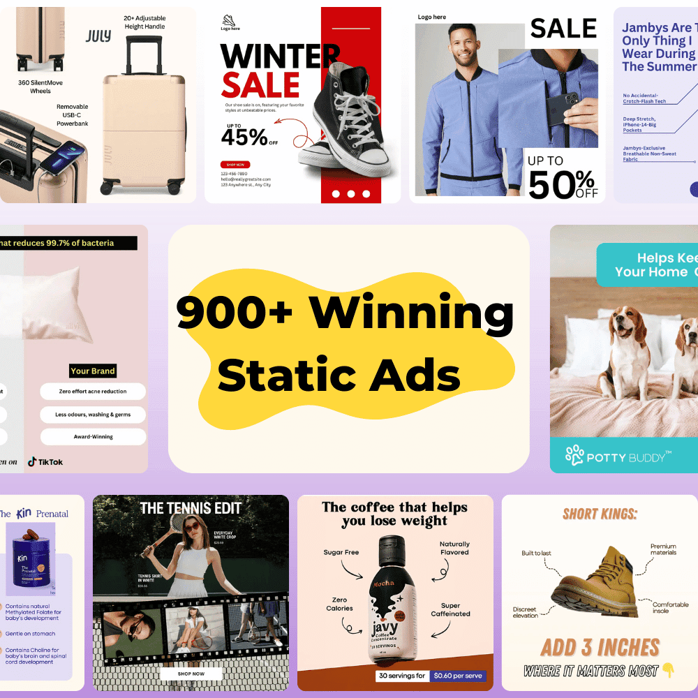 900+ Winning ads
